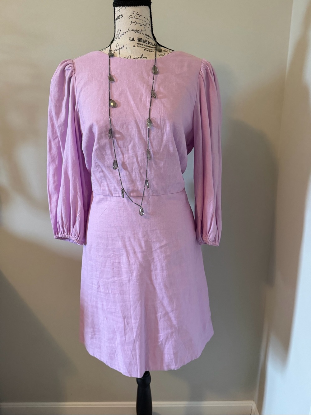 Ann Taylor Women's Light Lavender Puff-Sleeve Dress size 8P
